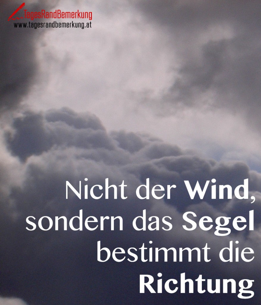 Nicht der Wind, sondern das Segel bestimmt die Richtung