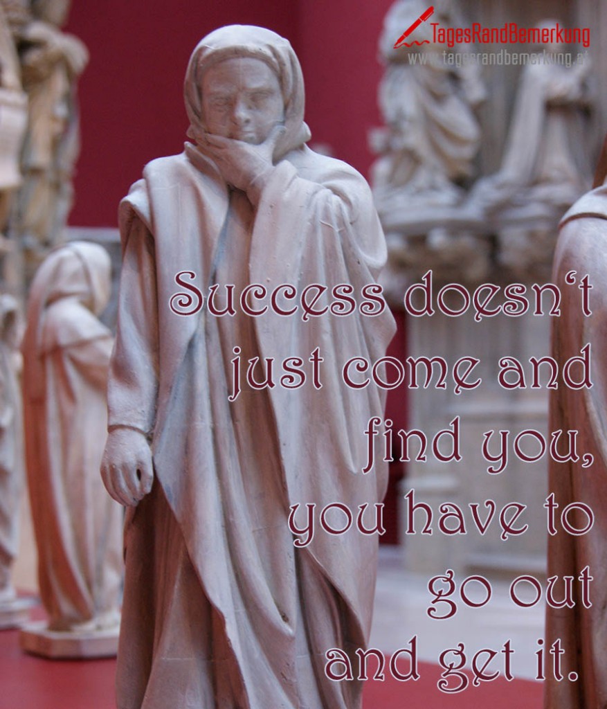 Success doesn‘t just come and find you, you have to go out and get it. 