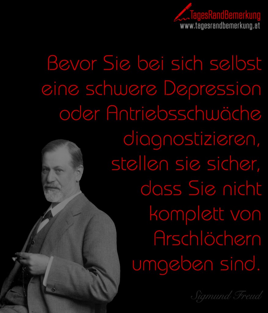 Bevor Sie bei sich selbst eine schwere Depression oder Antriebsschwäche diagnostizieren, stellen sie sicher, dass Sie nicht komplett von Arschlöchern umgeben sind.