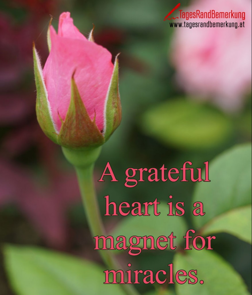 A grateful heart is a magnet for miracles.