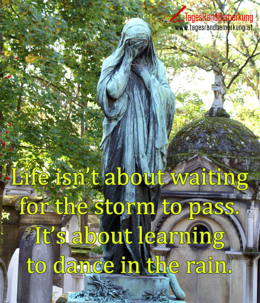 Life isn’t about waiting for the storm to pass. It’s about learning to dance in the rain.