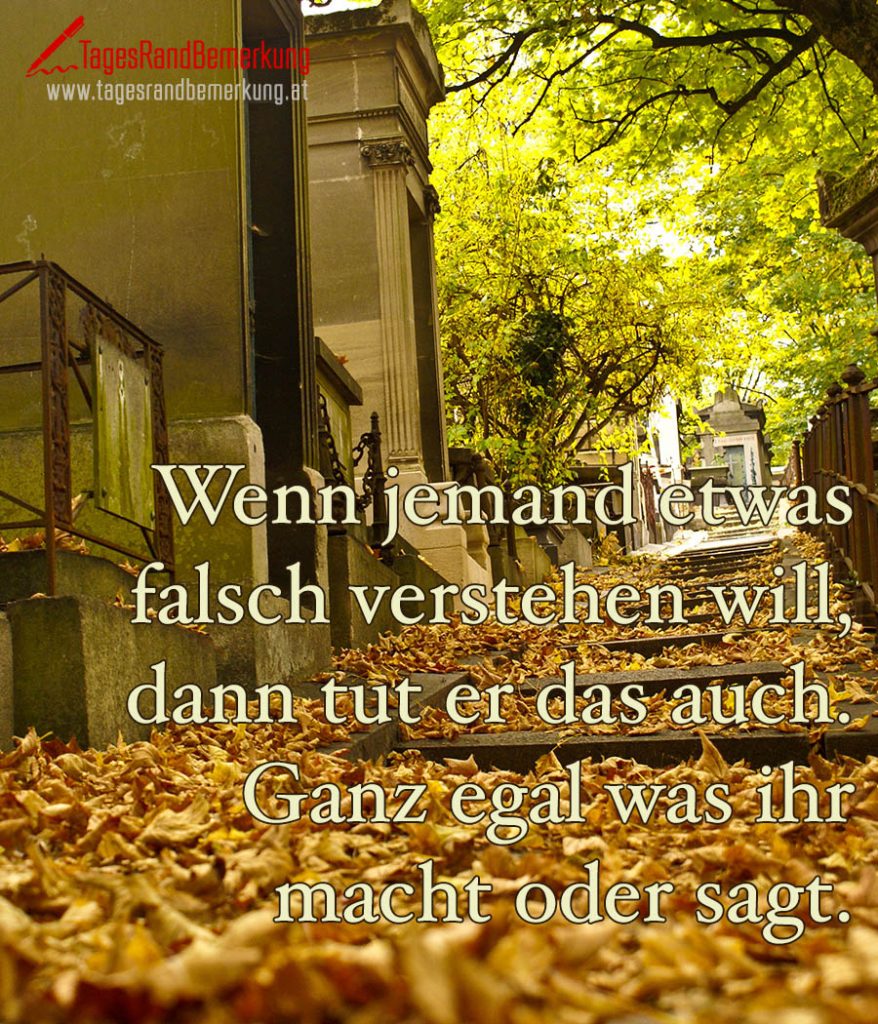 Wenn jemand etwas falsch verstehen will, dann tut er das auch. Ganz