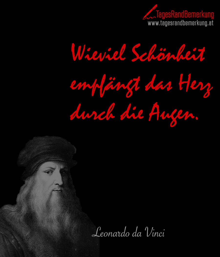 tagesrandbemerkung leonardo da vinci schoenheit sehen zitat spruch 1927