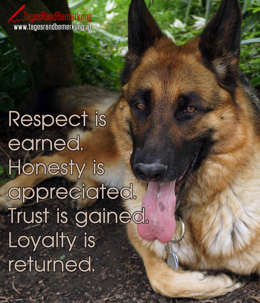 Respect is earned. Honesty is appreciated. Trust is gained. Loyalty is returned.