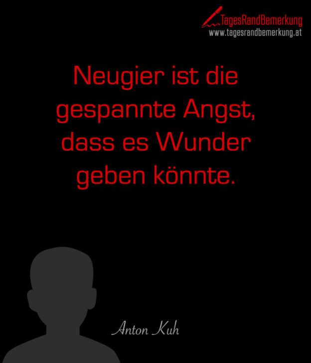 Neugier ist die gespannte Angst, dass es Wunder geben könnte. Zitat