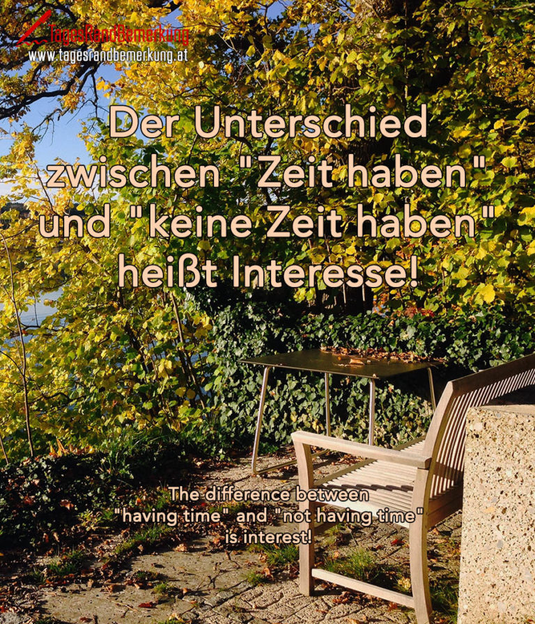Der Unterschied zwischen "Zeit haben" und "keine Zeit haben" heißt